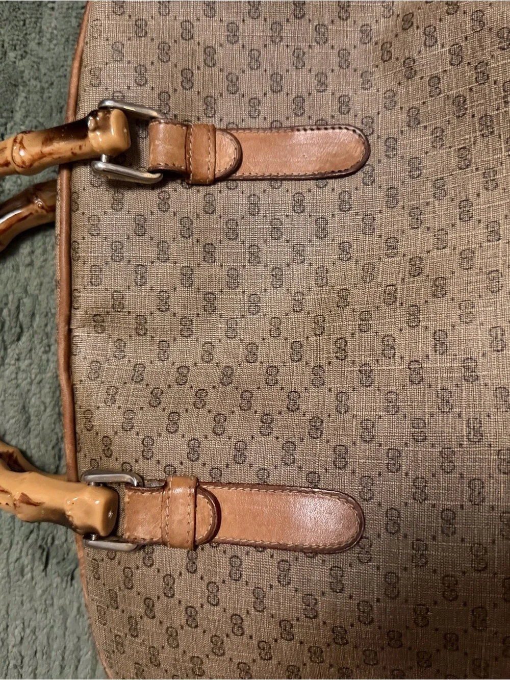 Custom Gucci Brown GG Canvas Bamboo-Handle Fringe Satchel